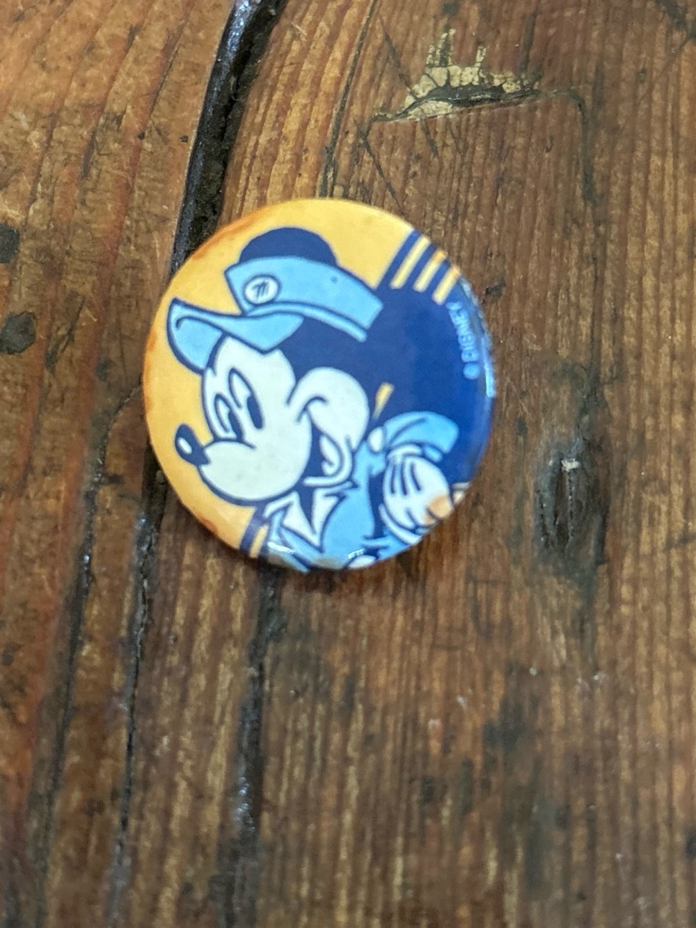 Disney Yellow and Blue Mickey Mouse Button Pin
